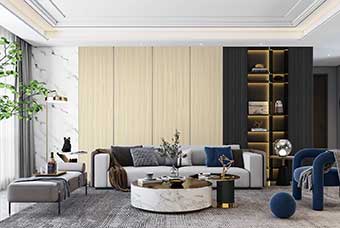 双鸭山轻奢风格-客厅