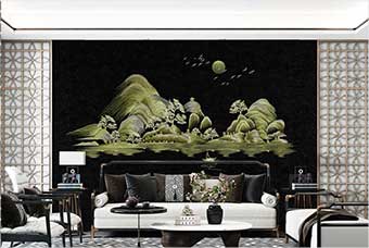 双鸭山森佰汇航空纤维墙咔（湖光山色）